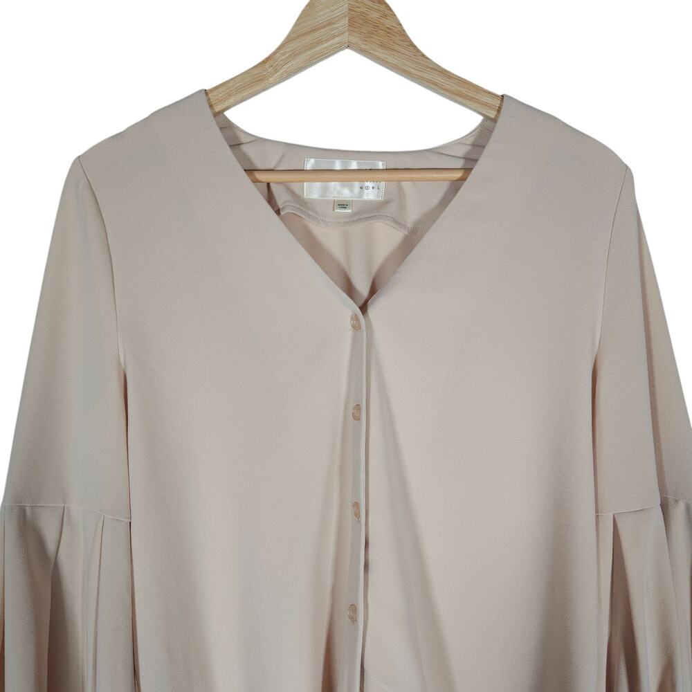 JOA Los Angeles Womens Blouse Small Beige Balloon Sleeve Feminine Fairycore Chic - Picture 4 of 14